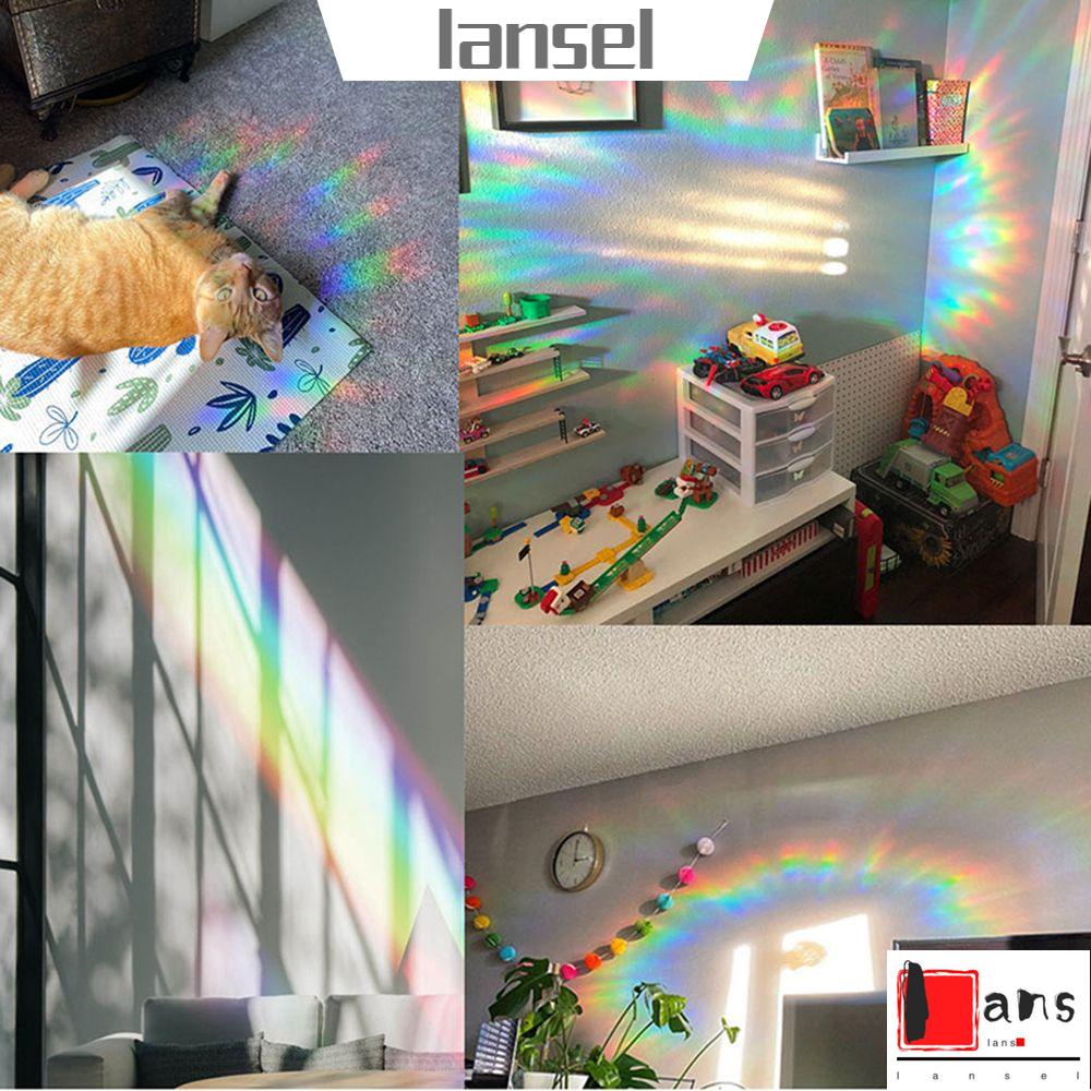 Miếng Dán Cửa Sổ Kính Hình Mèo/ Mặt Trăng Màu Cầu Vồng 3D Tháo Rời Được Tiện Dụng