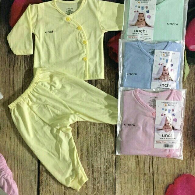 Bộ Cotton Cài Khuy Lệch Unchi Đáp Đũng Cho Bé