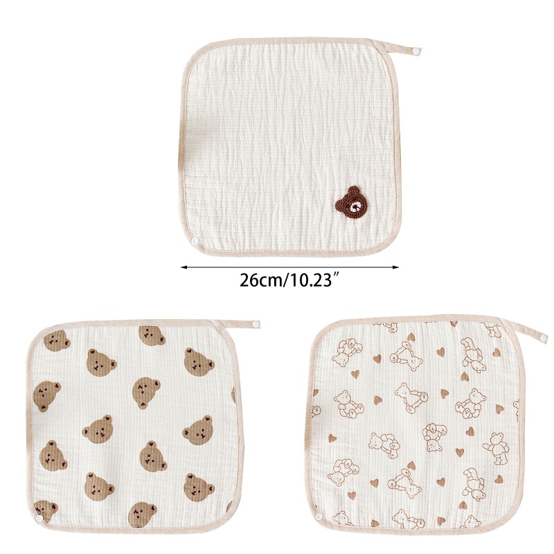 Khăn Cotton Mềm Mại Hình Vuông Tiện Dụng Cho Em Bé