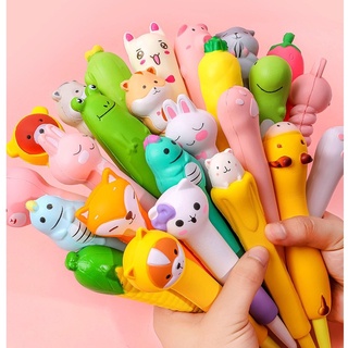 Bút mực gel tích hợp đồ chơi bóp dẻo squishy xả stress hình thú nhiều kiểu dáng dễ thương, bút cute