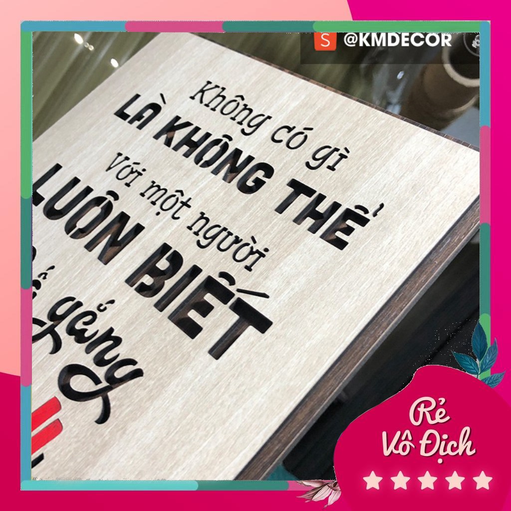 Tranh tạo động lực - mẫu câu "không có gì là không thể với một người luôn biết cố gắng"