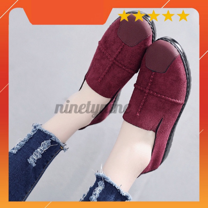 Giày lười bệt da lộn đi bộ thông thoáng cho nữ - SIÊU HOT