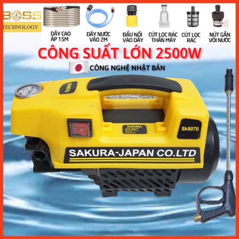MÁY RỬA XE SAKURA 2500w, Thế hệ mới nhất 2021 Máy siêu khỏe