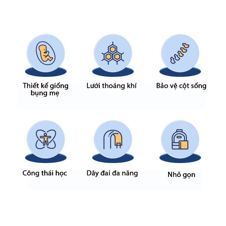 Địu vải cho bé dạng lưới thông thoáng, cho bé 0 - 18 tháng [Loại đẹp]