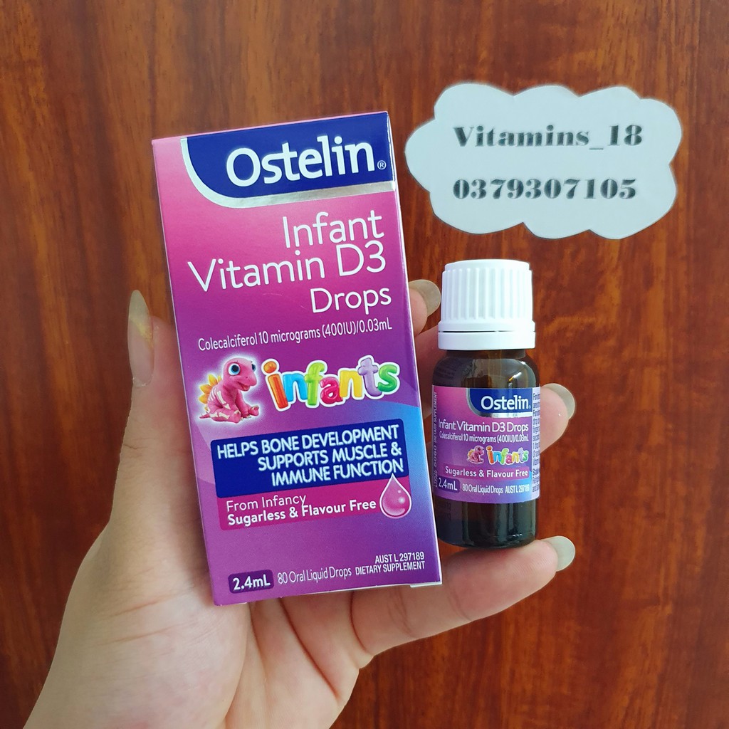 Vitamin D3 Drops Ostelin 2.4ml cho bé từ sơ sinh [Date xa]