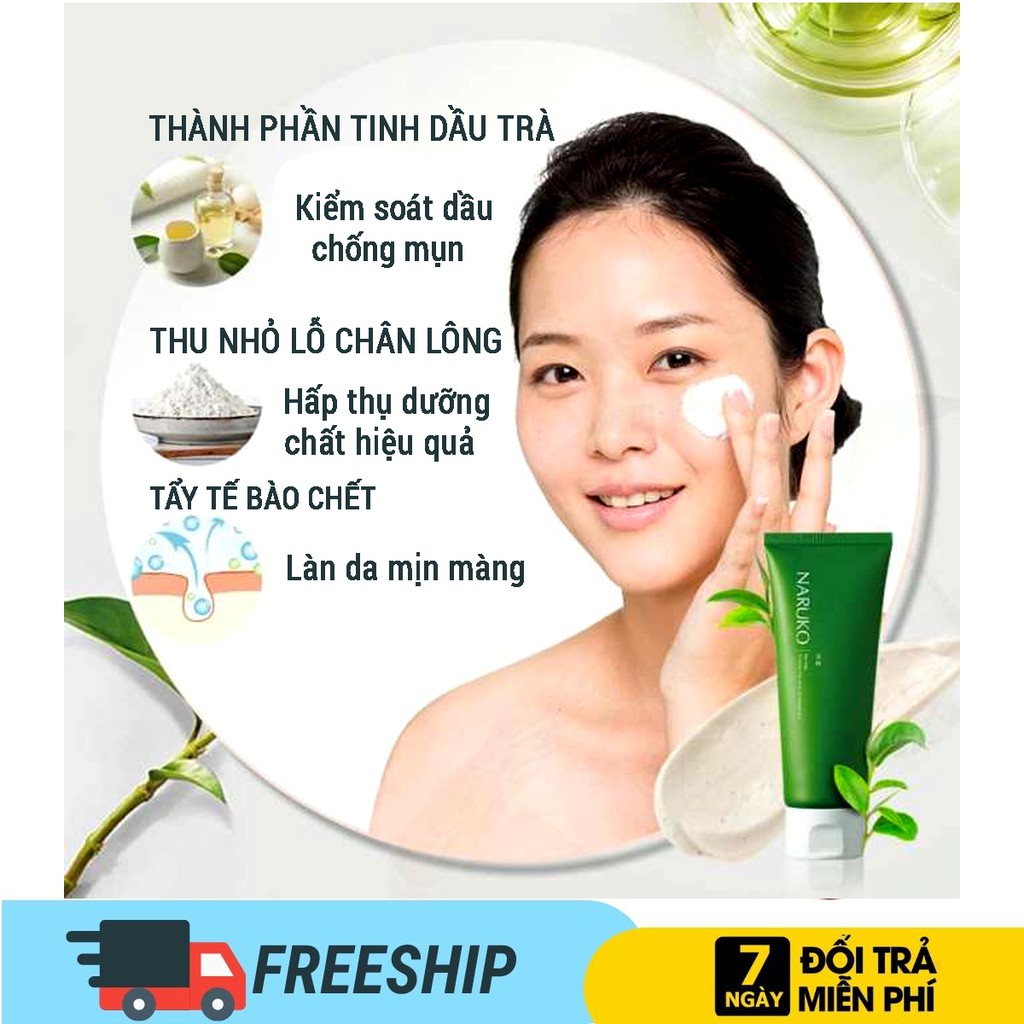 Sữa rửa mặt SR019844 NARUKO Dạng Bùn Trà Tràm Tea Tree Purifying Clay Mask and Cleanser 3in1 (120g)