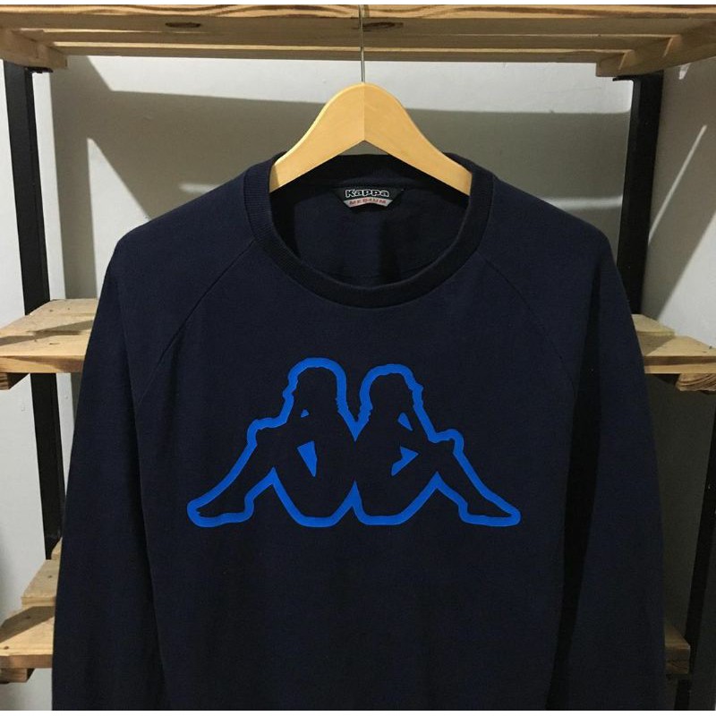 Áo Sweater Cotton Màu Đen In Logo Kappa Variant Cá Tính