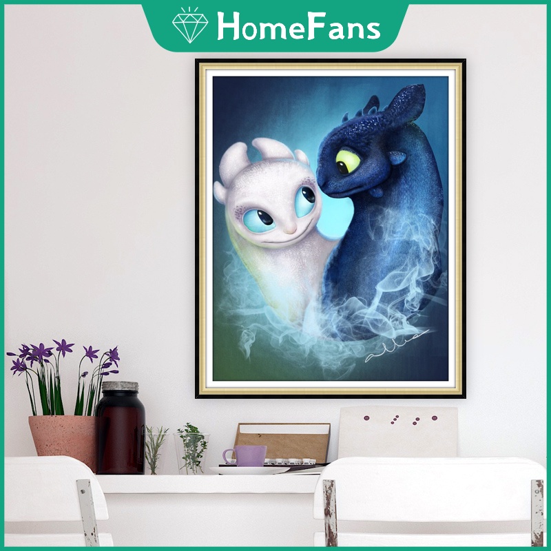 Bộ Tranh Đính Đá 5D Tự Làm 30x40cm / 40x50cm Hình Phim Bí Kíp Luyện Rồng