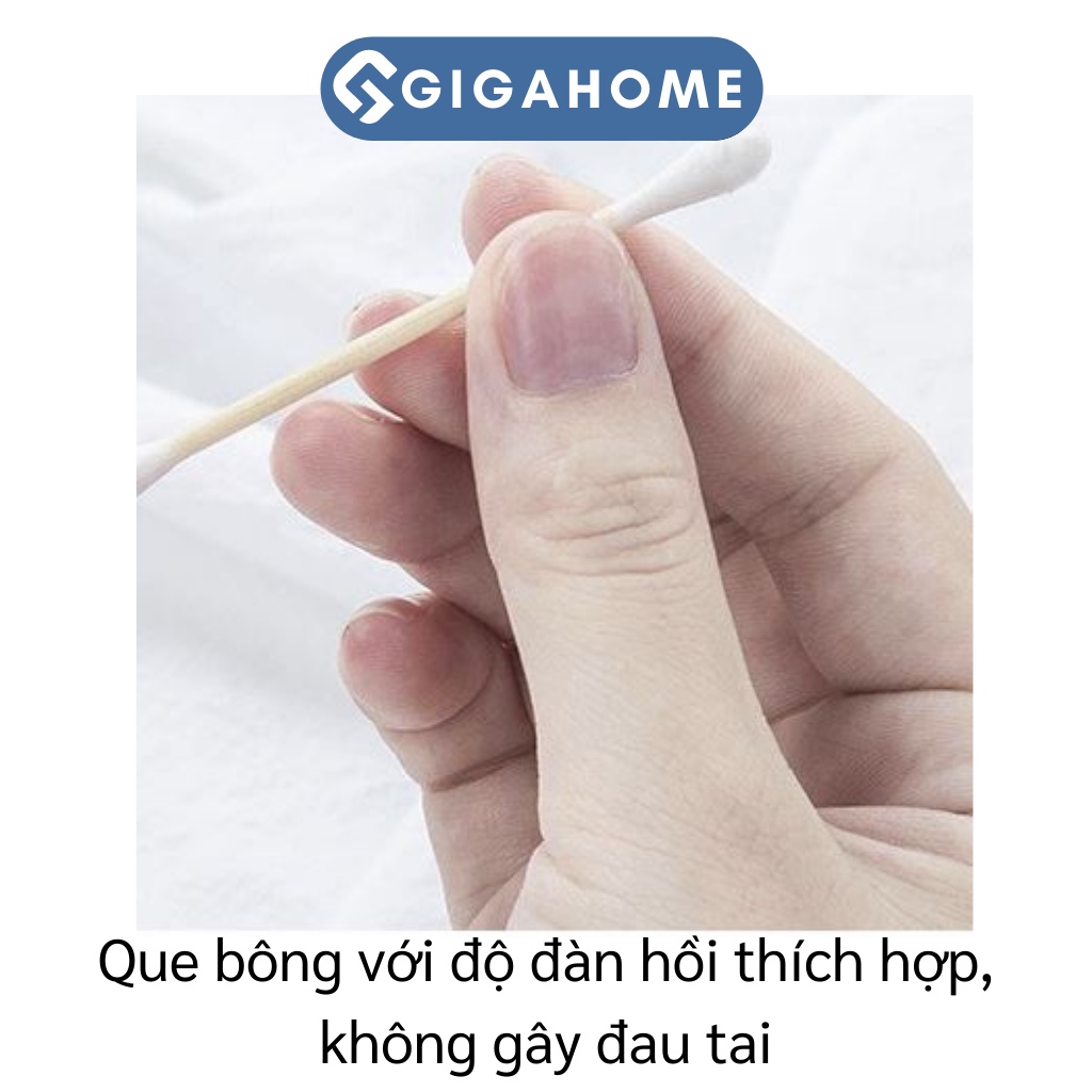 Hộp Tăm Bông Ngoáy Tai Người Lớn GIGAHOME Bông Thiên Nhiên, Mềm Mại 5800