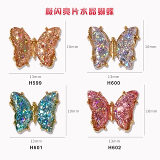 Set 10 charm bướm đính móng, charm bướm đá cao cấp