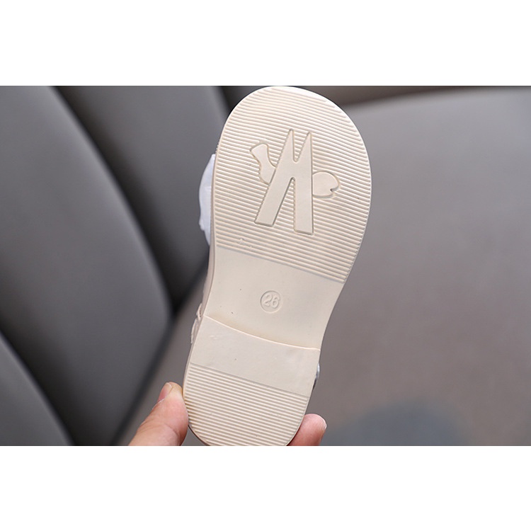 Giày Búp Bê Đế Mềm Chống Trượt Chất Liệu Da Phối Nơ Đính Đá Lấp Lánh Cho Bé Gái 2-8 Tuổi