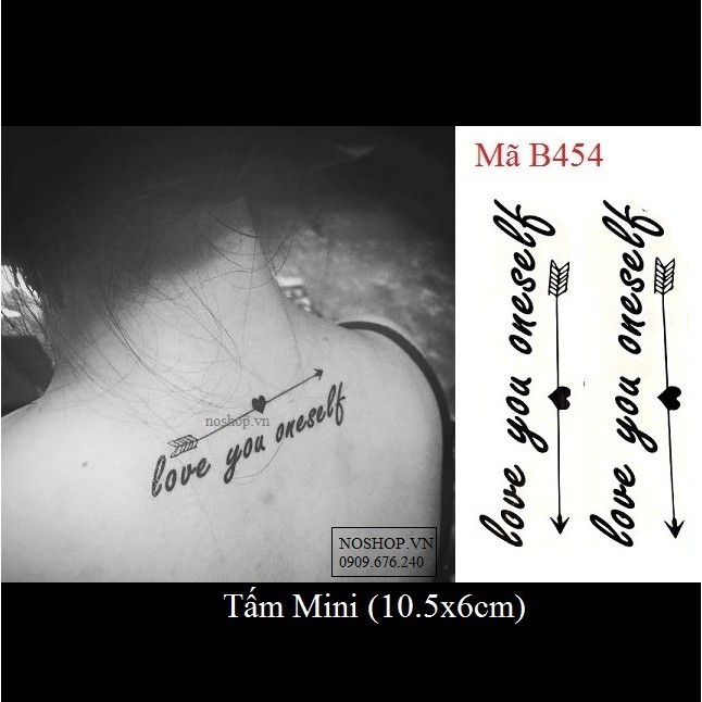 Xăm dán Tattoo chữ B454