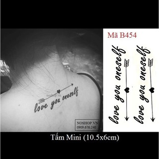 Xăm dán Tattoo chữ B454