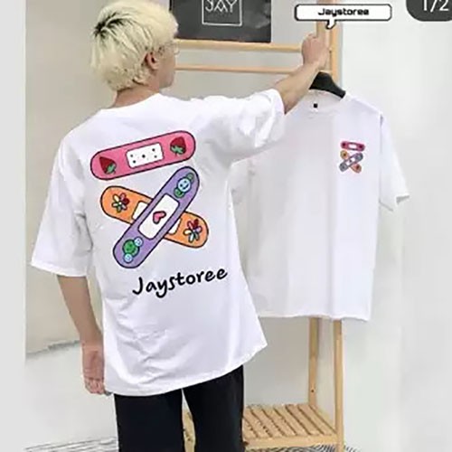 Áo Thun Áo Phông Ngắn Tay nam nữ Unisex Hình Băng Keo Cá Nhân Xinh Xắn Dễ Thương