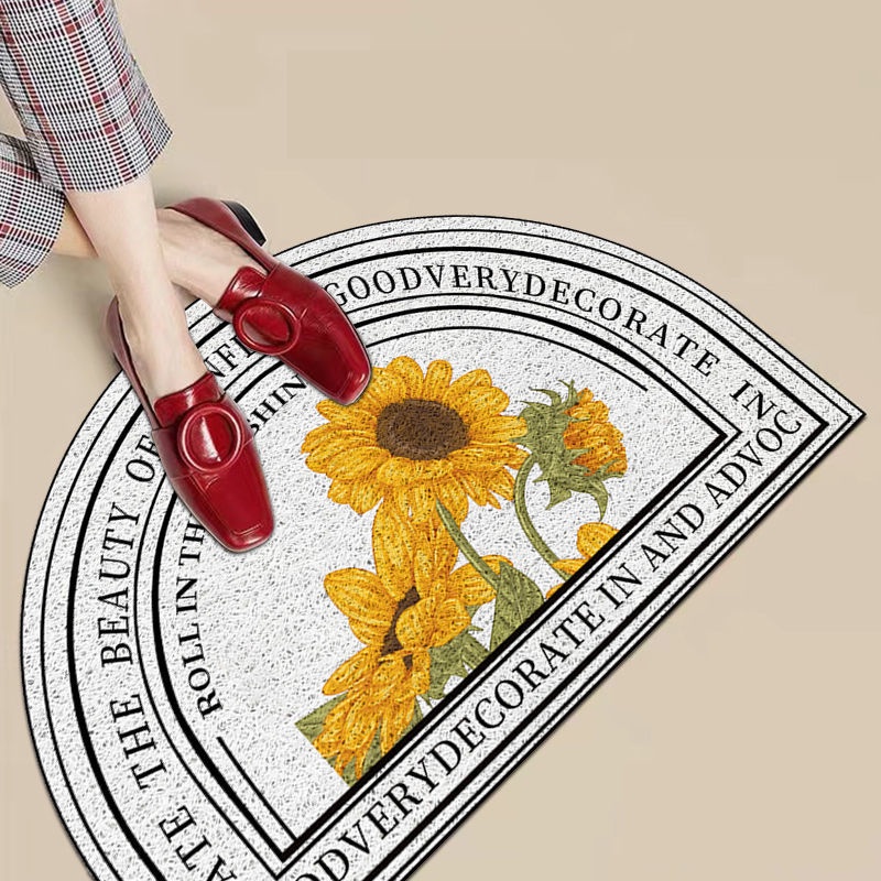 Thảm Lót Cửa Bằng Lụa Kiểu Nhẫn Chống Bẩn Phong Cách Bắc Âu Thảm Dày Bán Nguyệt Thảm Cửa Nhà