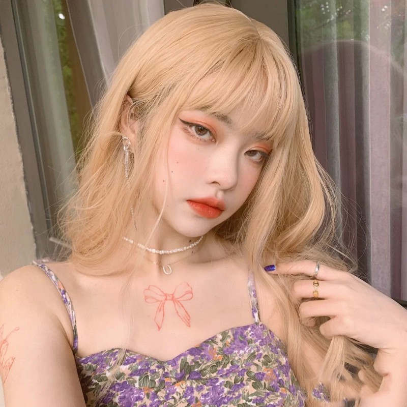 Bộ tóc giả dài xoăn bồng bềnh đáng yêu thời trang cho nữ