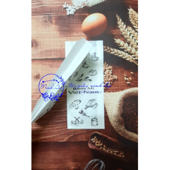 100 Túi Giấy Đựng Bánh Mì Truyền Thống Họa Tiết Xe Bánh Mì size 240x100x40mm - Giấy thực phẩm Kraft ĐL 45gms | BigBuy360 - bigbuy360.vn