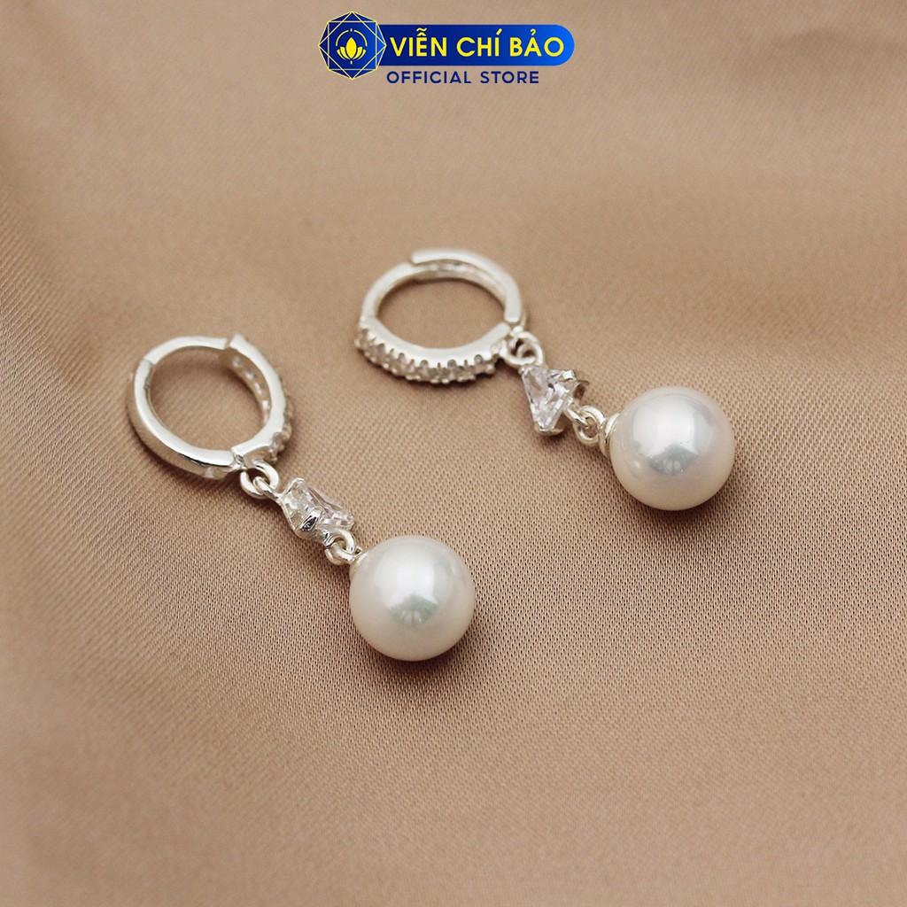 Bông tai bạc nữ dạng thả chất liệu bạc 925 thời trang phụ kiện trang sức nữ Viễn Chí Bảo B400139x