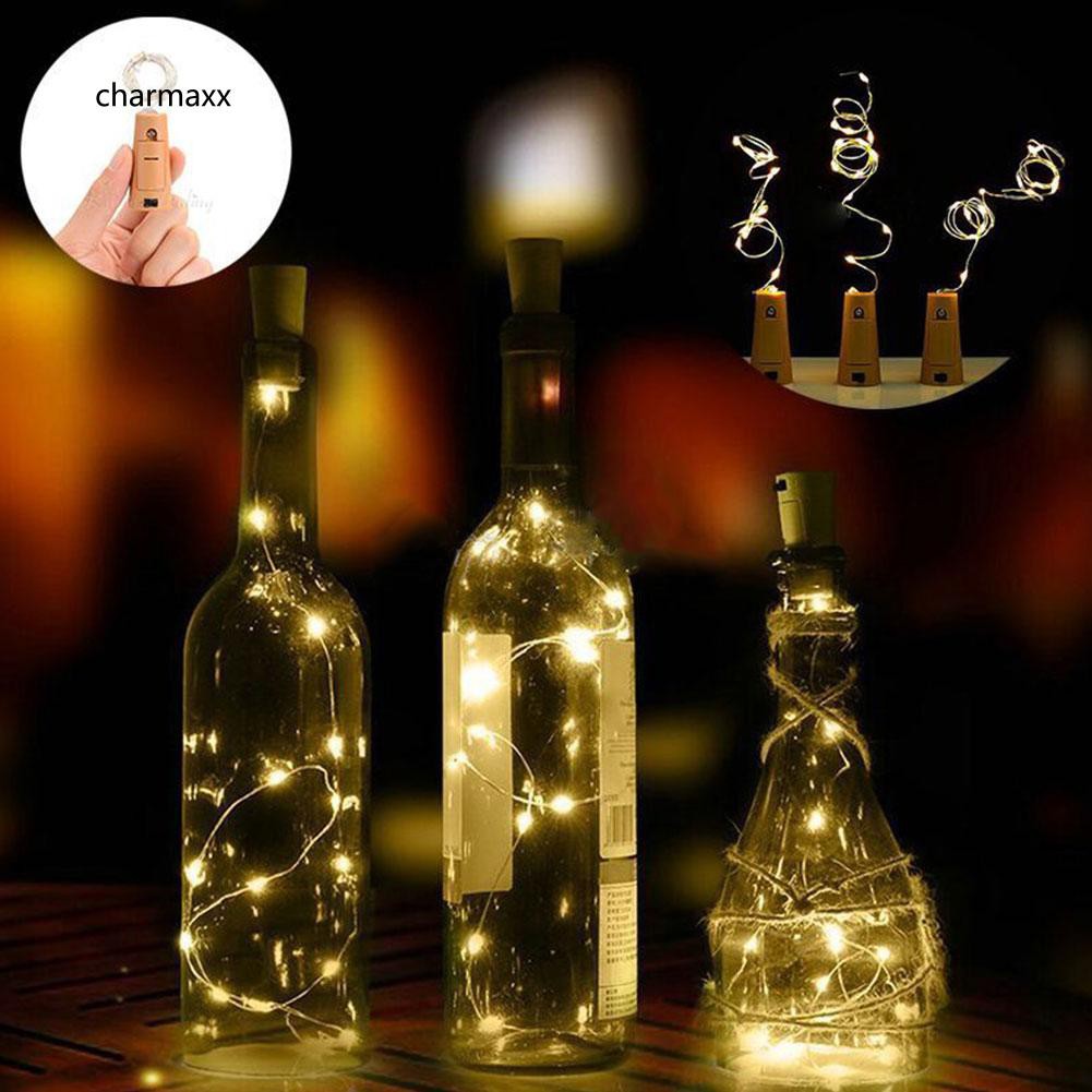 Đèn LED dây 15 / 20 bóng hình nút bần trang trí chai rượu vang sáng tạo