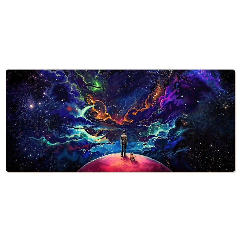 Thảm Lót Bàn Phím Cỡ Lớn In Hoạt Hình Vũ Trụ Dễ Thương