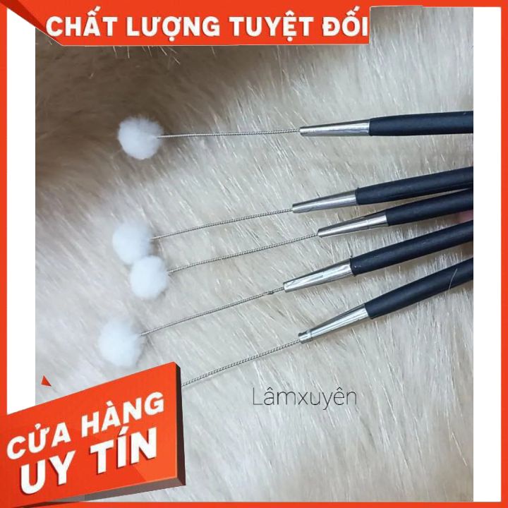 Bông se tai lông vịt cán nhựa đen chuẩn không xù lông nhỏ gọn,