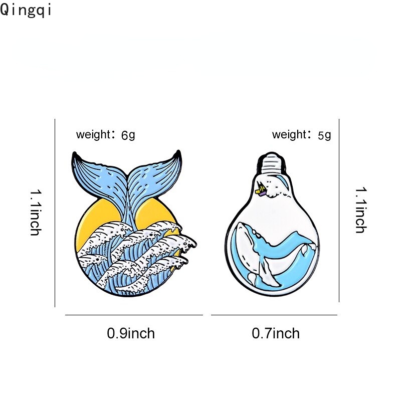 Ghim cài áo Miss Zoe hình cá voi + bóng đèn hoạt hình dễ thương