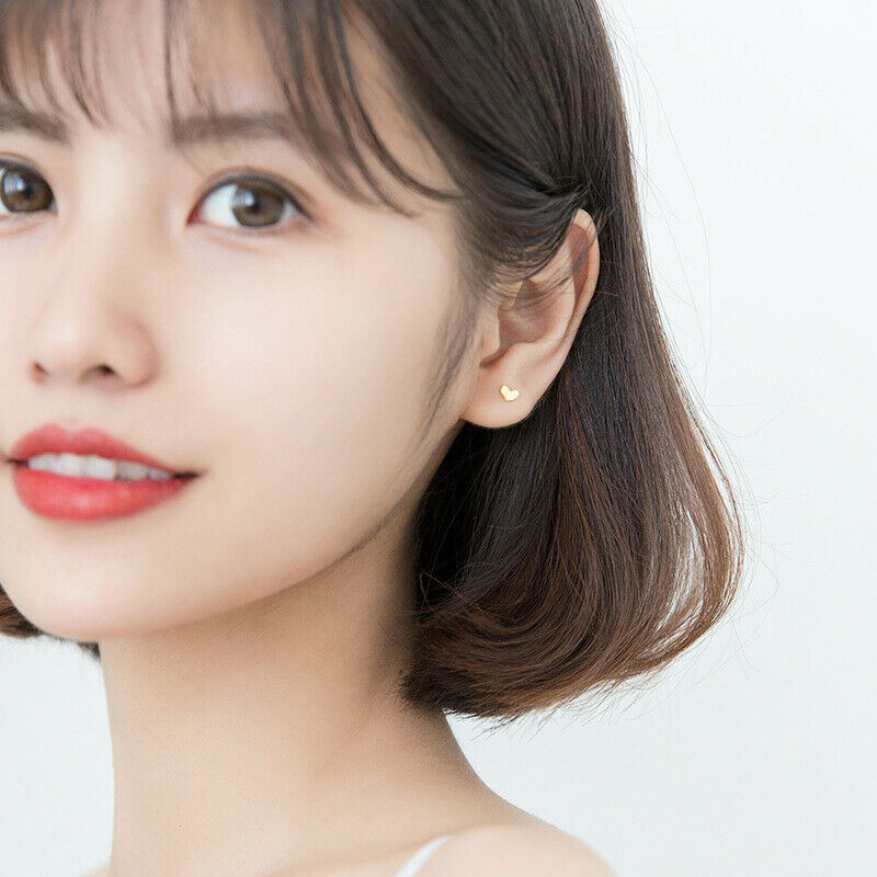 Hoa Tai Xi Bạc Hình Trái Tim Thiết Kế Hợp Thời Trang