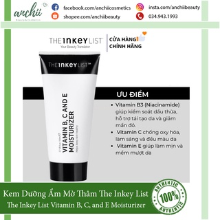 [TOP 1 UY TÍN] Kem Dưỡng Ẩm The Inkey List Vitamin B, C, and E Moisturize