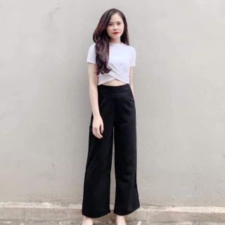Quần suông ống sớ khoá sườn