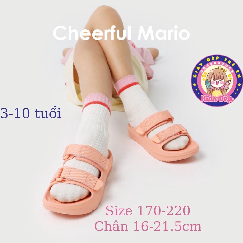 Dép quai ngang 2 quai Cheerful Mario QL-9908 cho bé trai gái 3-10 tuổi