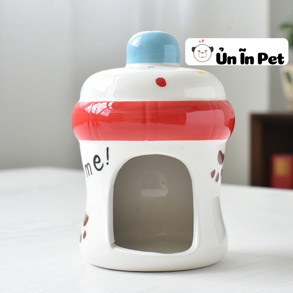 Nhà ngủ sứ hamster, BÌNH SỮA siêu mát, dễ thương