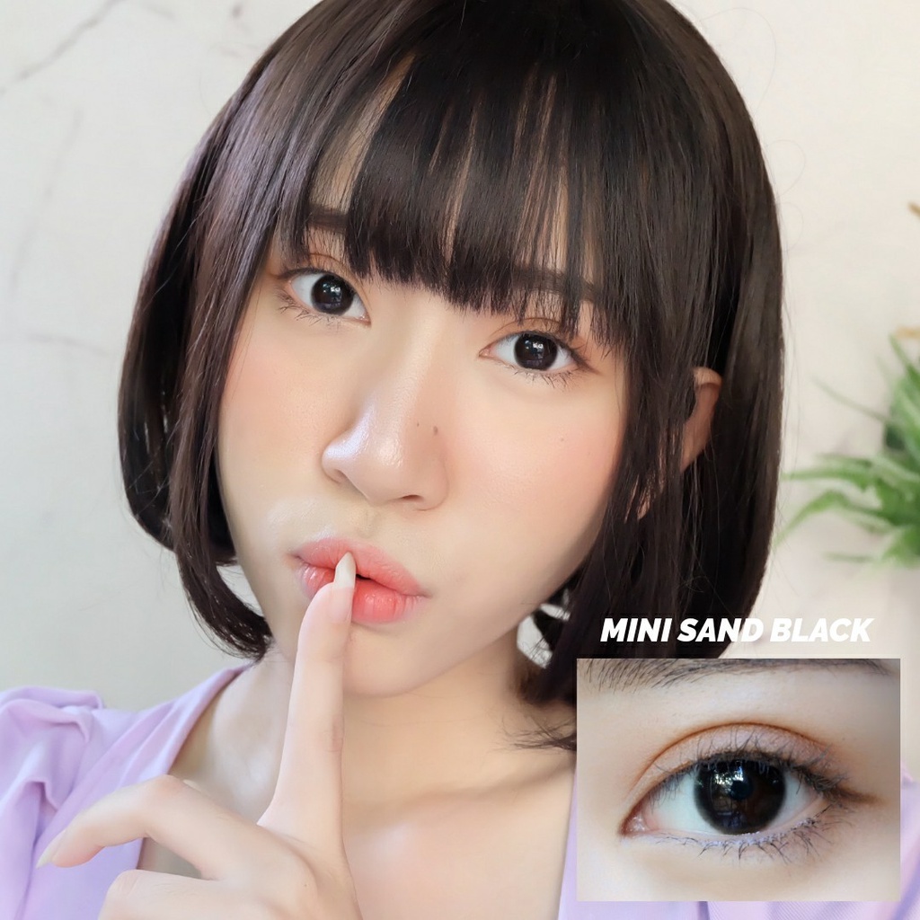 Lens Đen Tự Nhiên MINI CLEAN BLACK Ẩm Cao 55% HSD 6 Tháng Không Giãn Phù Hợp Đi học Đi Làm Cho Mắt Nhạy Cảm