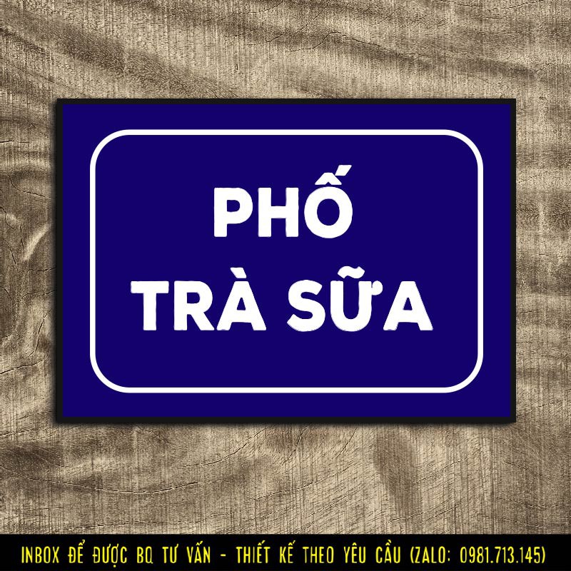 Biển Phố Trà Sữa - Biển Trang Trí Đẹp Tạo Điểm Nhấn Cho Cửa Hàng | B6