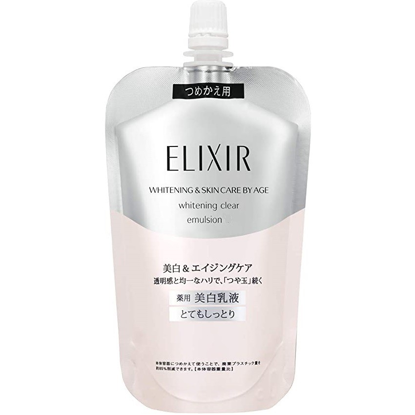 [Túi thay thế] Sữa dưỡng ẩm trắng da ELIXIR Whitening Clear Emulsion (110mL)