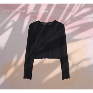 Áo croptop ren lưới H&M