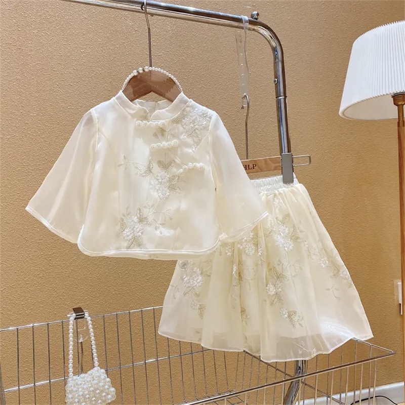 Bộ Áo Váy Kiểu Hán Phục Duyên Dáng Hợp Thời Trang Cho Bé Gái