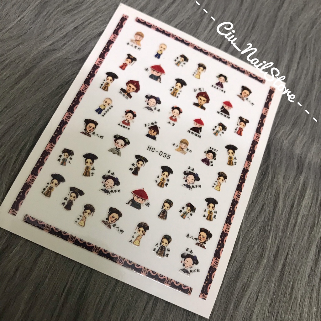 sticker dán móng chủ đề cung cấm nương nương