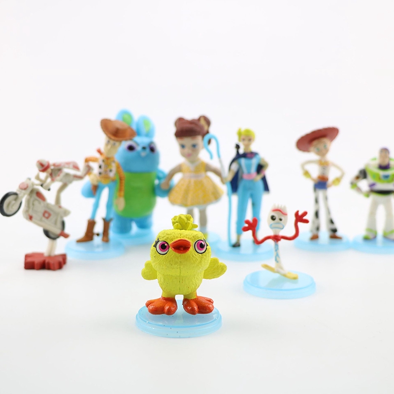 【COD】Toy Story 4 9pcs Forky Woody Buzz Jessie Bo Peep Ducky Bunny Action Figure Toy kid gift