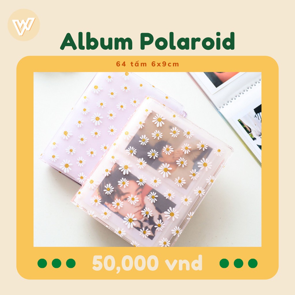 [Mã SKAMLTSM9 giảm 10% đơn 99K] Album Polaroid Hoa nhí trong 6x9 cm 64 tấm