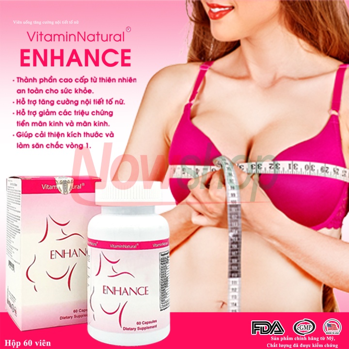 Viên Uống Nở Ngực Làm Tăng Kích Thước Vòng 1 An Toàn Hiệu Quả Tại Nhà Vitamin Natural Enhance USA Nhập Khẩu Chính Hãng