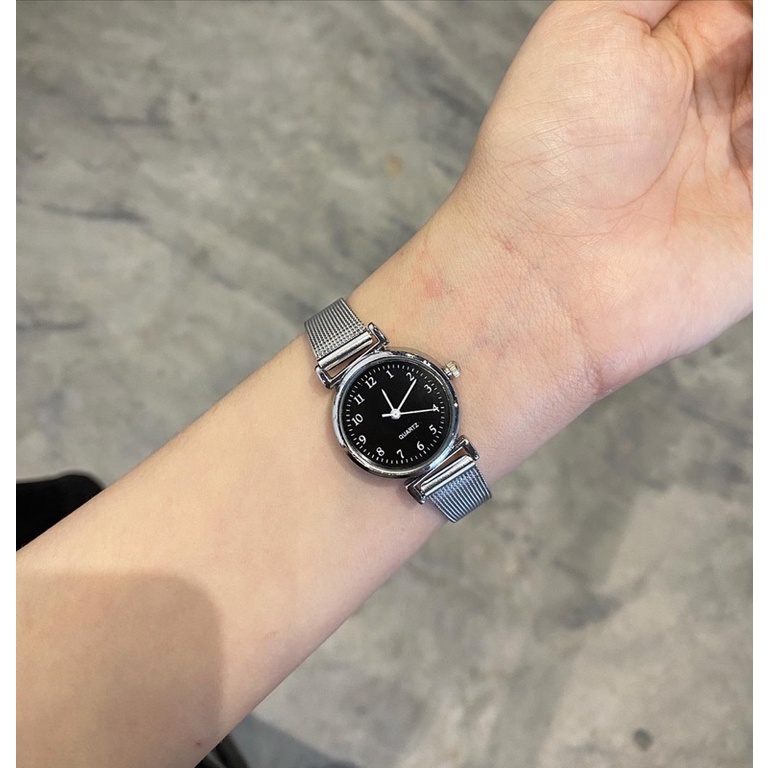 Đồng hồ nữ dây thép cao cấp mặt tròn kiểu dáng đơn giản trẻ trung DHL3 LOUSMORE