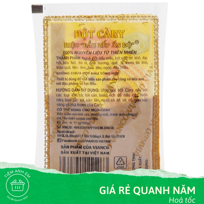 Bột càry Ông Già Ấn Độ Vianco gói 3.5g