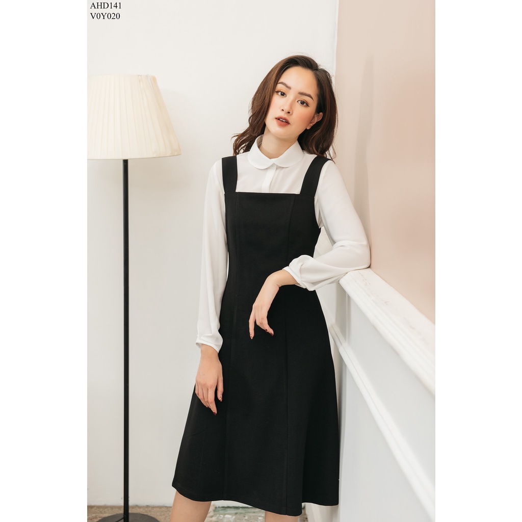 Áo sơ mi basic cổ sen ly tay TIINSTORE AHD141