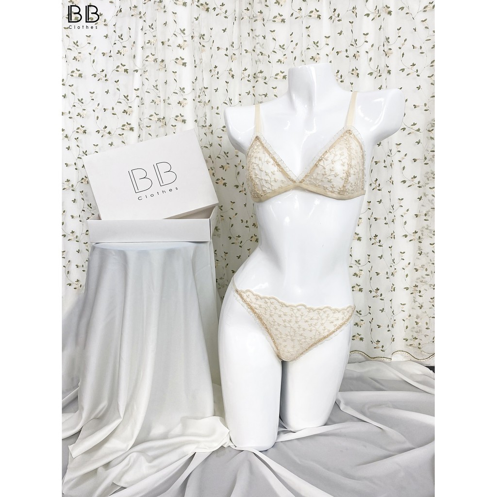 Set đồ lót phối ren gợi cảm cho chị em nhà BB gồm áo ngực và quần chip mã 50013