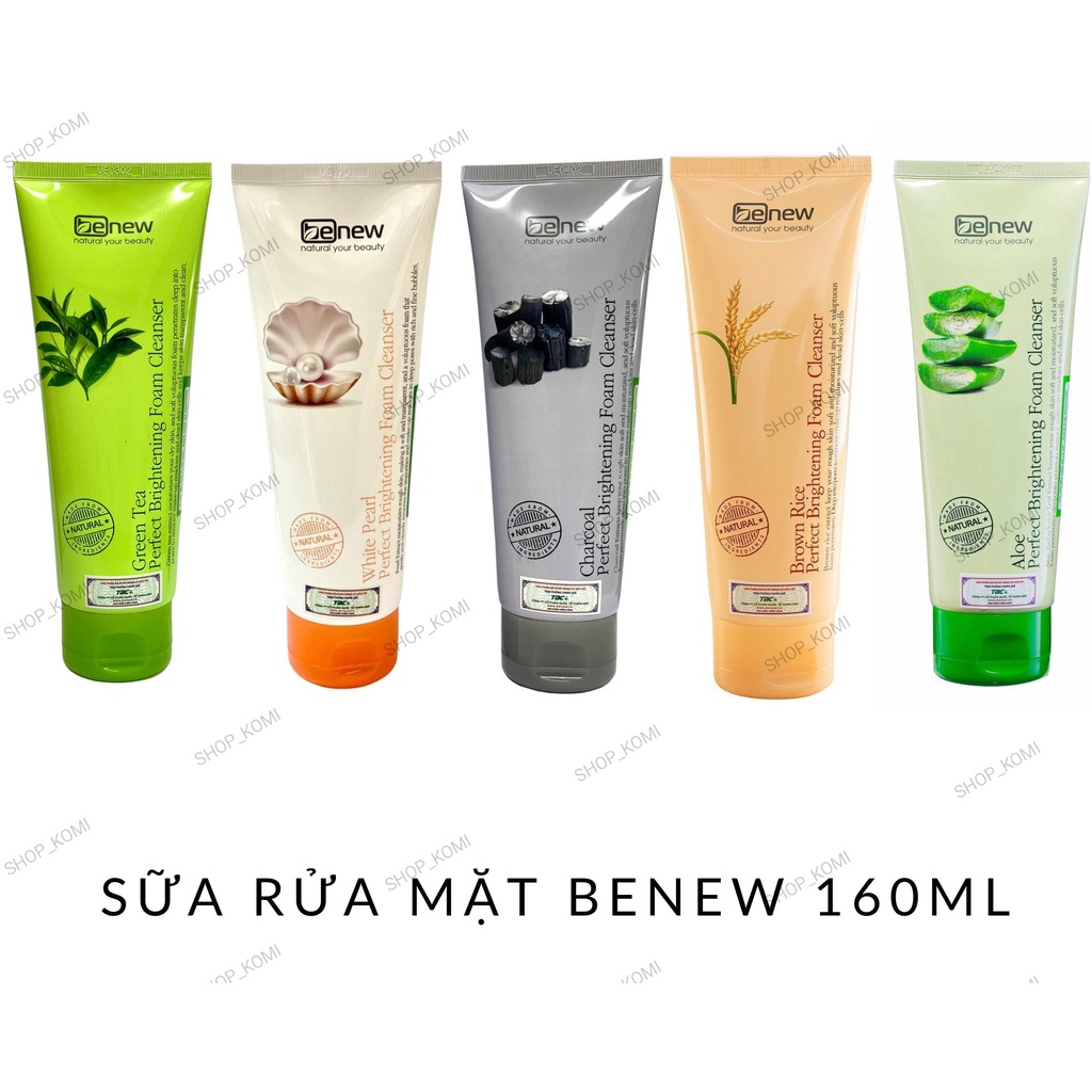 Sữa rửa mặt Benew 160ml giúp trắng da, sạch mụn, se khít lỗ chân lông Hàng Chính Hãng Hàn Quốc