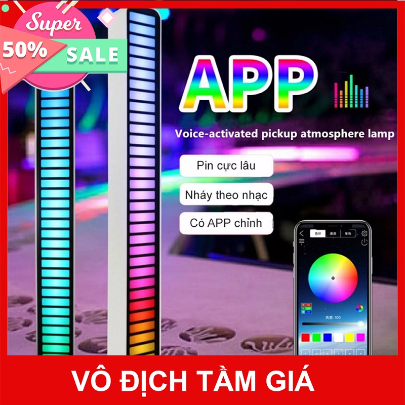 Thanh đèn led RGB 32 bit 16 triệu màu cảm biến theo nhạc, có app điều chỉnh