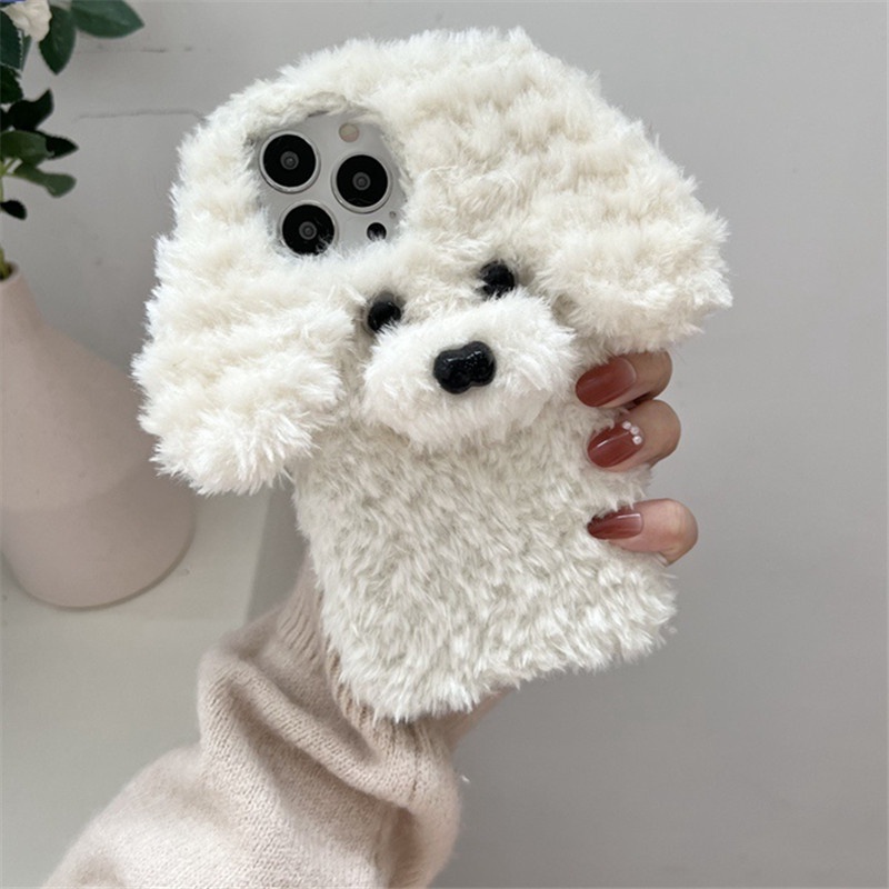 Ốp điện thoại Dog bông cho IPhone 13 Pro Max 12 Pro Max 11 Pro Max X XS XR XSMax 8 7 6 6s Plus