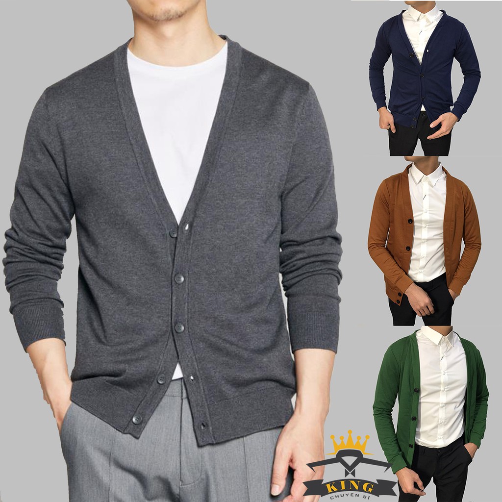 Áo cardigan nam ✅ Giá tận xưởng - Chuẩn hàn quốc | Mua áo khoác cardigan nam cổ V mỏng bigsize