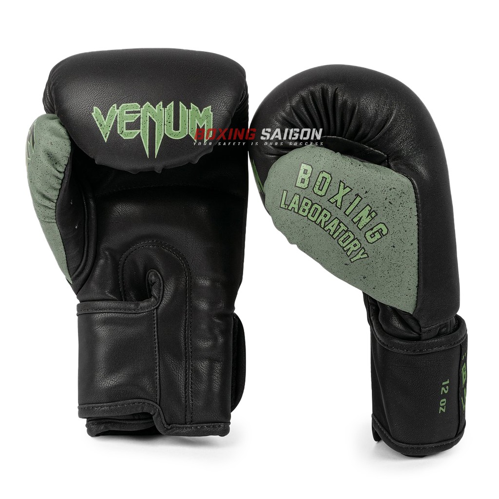 Găng tay boxing Venum Lab - Black/Green