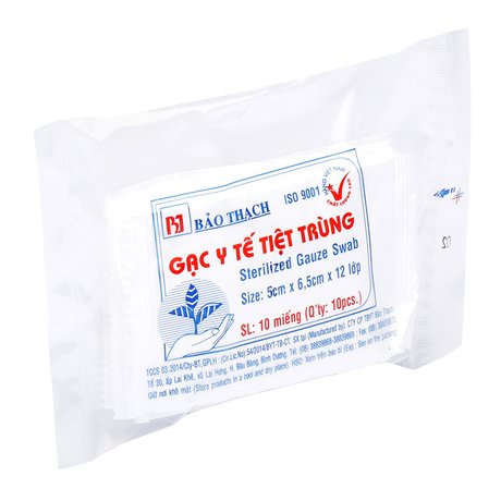 [ 1 Gói] Gạc Y Tế Bảo Thạch Nhỏ 5Cm X 6.5Cm X 12 Lớp